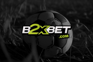 logo da be2xbet com bola de futebol ao fundo