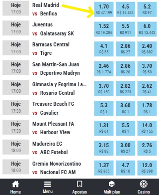 print da tela de exchange matchbook pelo celular