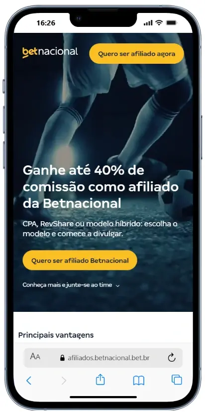 Motivos e vantagens de participar do programa de afiliados Betnacional com uma casa de apostas regulamentada.