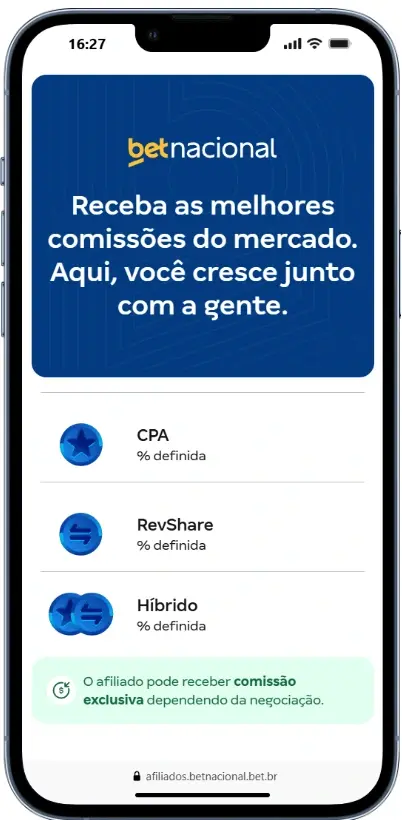 Demonstração da plataforma e de como funciona o rastreamento no programa de afiliados Betnacional.