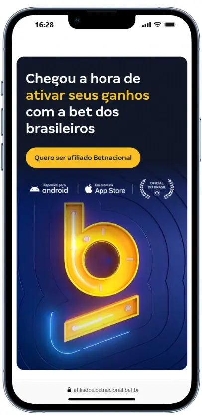 Tela mostrando interface do programa de afiliados da Betnacional