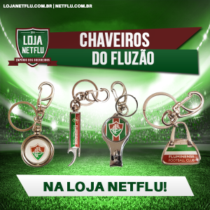 Loja NETFLU: chaveiros licenciados do Fluminense
