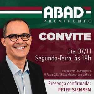 Ao lado de presidente do Fluminense, Abad estará em Juiz de Fora nesta segunda