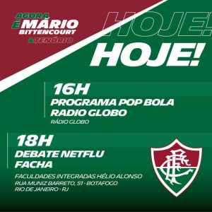 Mário Bittencourt divulga agenda desta sexta e cita debate NETFLU
