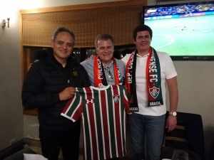Dirigentes de Fluminense e Deportivo Cuenca se encontram antes do jogo
