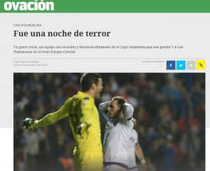 Jornal uruguaio repercute eliminação do Nacional: “Noite de terror”