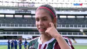 Finalista pelo Flu sub-18, Luiza Travassos se emociona em entrevista pós-jogo