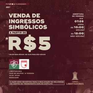 Flu anuncia venda de ingressos simbólicos para jogo contra o Santa Fe