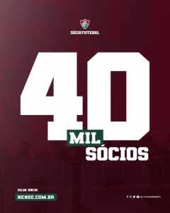 Em rede social, Fluminense celebra marca dos 40 mil sócios e já abre nova meta