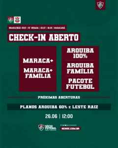 Primeiras categorias de sócios já podem fazer check-in para Fluminense x Corinthians