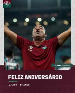 Fluminense parabeniza Ailton, aniversariante e autor do chute do gol de título carioca em 1995