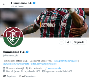 Flu foi um dos cinco clubes das Américas mais populares no Twitter no primeiro semestre