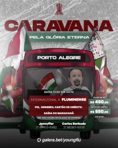 Torcida do Fluminense divulga caravana para jogo diante do Internacional