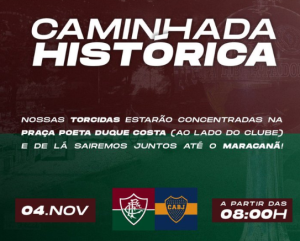 Organizadas do Fluminense promovem caminhada de Laranjeiras até o Maracanã
