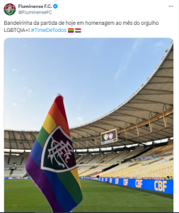 Fluminense fará homenagem ao Dia do Orgulho LGBTQIA+ nesta quinta