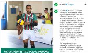 Richarlyson estreia em time de master do Fluminense, mas não de futebol