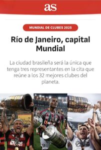 Jornal espanhol chama Rio de “capital mundial do futebol”
