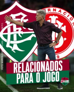 Fluminense divulga relacionados para enfrentar o Internacional
