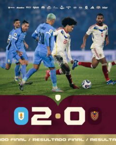 Uruguai vence Venezuela de Soteldo, substituído no segundo tempo