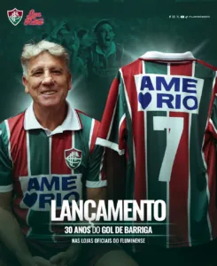 Fluminense relança e coloca à venda histórica camisa de Renato Gaúcho