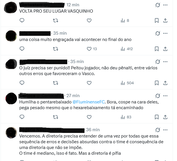 Torcedores comentam vit&oacute;ria do Fluminense sobre o Vasco nas redes sociais